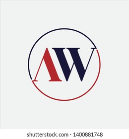 Initial Letter WA AW Logo Template Design - Vector