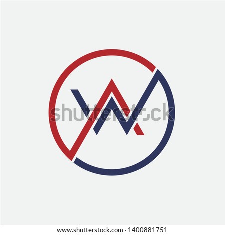 Initial Letter WA AW Logo Template Design - Vector