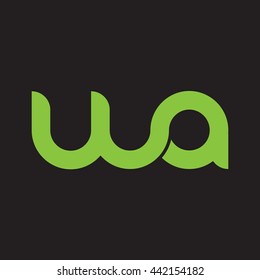 initial letter wa linked round lowercase logo green
