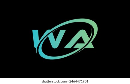 Initial Letter WA Logo. Creative And Modern WA logo Design on black background.