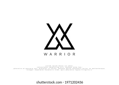Initial Letter WA logo monogram. Typographic icon with letter w and letter a. Alphabet initials sign in Black color isolated on Gradient background. Modern, clean, luxury style.