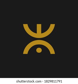 Initial letter WA logo on black background