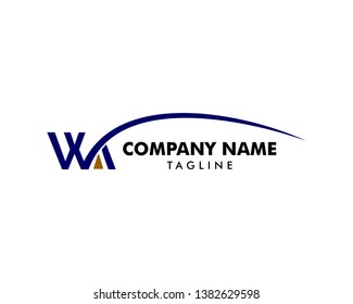 Initial Letter WA Logo Template Design