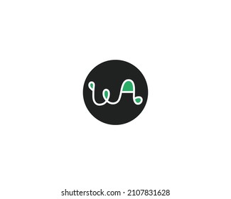 Initial Letter WA Logo Template Design 