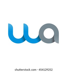 La letra inicial era moderna enlazada círculo redondo en minúscula logo azul gris