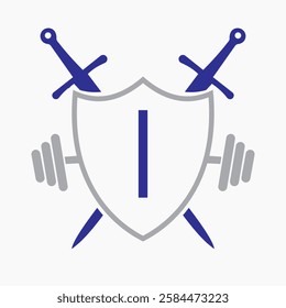 Initial Letter I Warrior Logo Design Concept For Security, Safety and Defense Symbol 