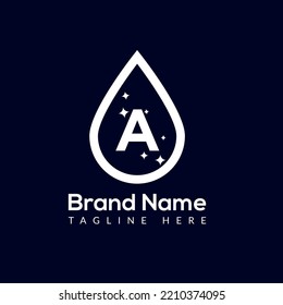 Initial Letter A Wash Logo, Drop and Wash Combination. Drop logo, Wash, Clean, Fresh, Water Template