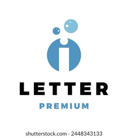 Initial Letter I Water Bubble Icon Vector Logo Template Illustration Design
