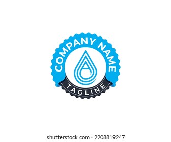 letra inicial A símbolo de símbolo del logotipo del distintivo del sello de la marca de caída de agua Diseño Elemento Estilo de la línea de arte Droplet, Logotipo Aqua. Plantilla de ilustración de vector