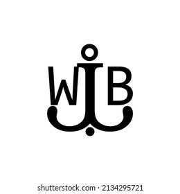 Initial letter WB anchor simple logo.