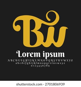 Initial letter WB, BW Logo Design, with Alphabet Premium Business logo Boutique Designs