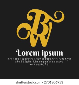 Initial letter WB, BW Logo Design, with Alphabet Premium Business logo Boutique Designs