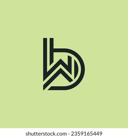 Letra inicial logotipo de monograma WB o BW
