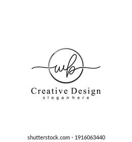 Initial letter WB calligraphy handwritten logo. Handwritten alphabet in the logo template. Letters and Alphabet for your logo design.