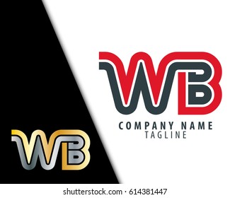 Initial Letter WB Linked Design Logo