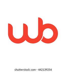 initial letter wb linked round lowercase logo red