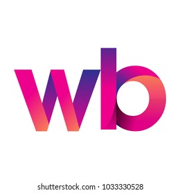 Initial Letter WB Logo Lowercase, magenta and orange, Modern and Simple Logo Design.