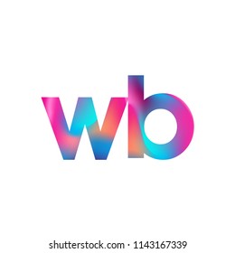 Initial Letter WB Logo Lowercase colorful design, Modern and Simple Logo Design.
