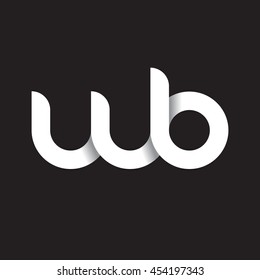 initial letter wb modern linked circle round lowercase logo white black