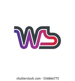 Initial Letter WB WS Linked Design Logo
