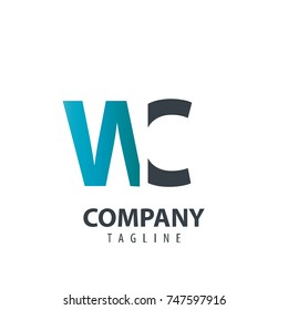 Initial Letter WC Design Logo
