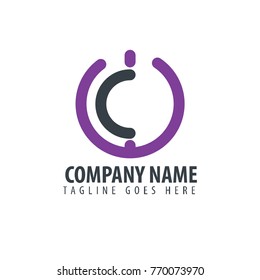 Initial Letter WC Design Logo