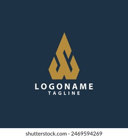 Letra inicial Concepto de diamante WC diseño moderno del logotipo del Vector