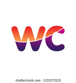 Initial Letter WC Logo Lowercase, colorful logotype Modern and Simple Logo Design.
