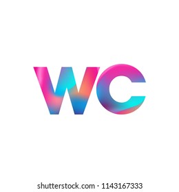 Initial Letter WC Logo Lowercase colorful design, Modern and Simple Logo Design.
