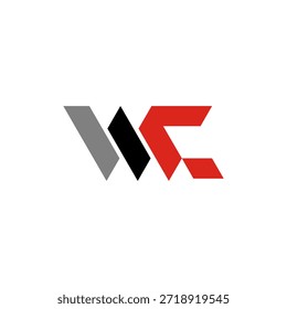 Letra inicial WC logo. Logotipo W moderno