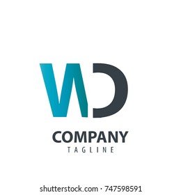 Initial Letter WD Design Logo