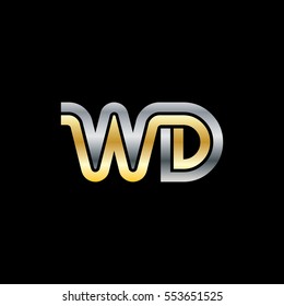 Initial Letter WD Linked Design Logo
