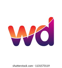 Initial Letter WD Logo Lowercase, colorful logotype Modern and Simple Logo Design.