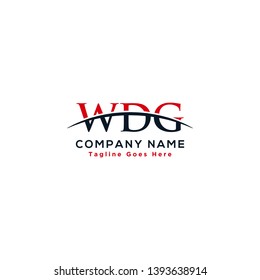 Initial letter WDG, overlapping movement swoosh horizon logo company design inspiration in red and dark blue color vector