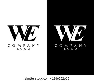 initial letter we, ew logotype company name black and white design. vector logo for business and company identity
