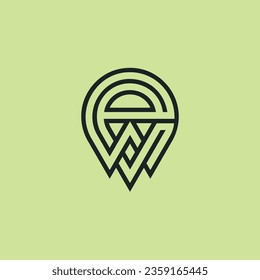 Initial letter WE or EW monogram logo