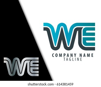 Initial Letter WE Linked Design Logo