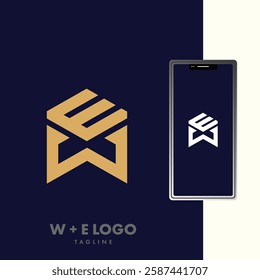 Initial Letter WE Logo or EW Logo Design Vector Template