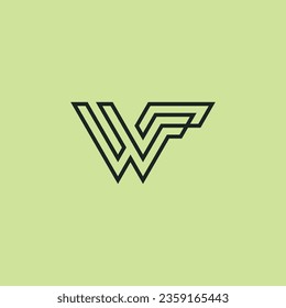 Initial letter WF or FW monogram logo