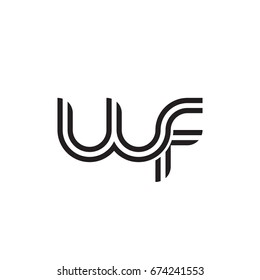 Initial letter wf, linked outline rounded lowercase, monogram black