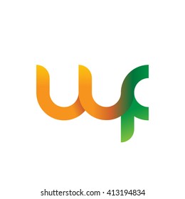 initial letter wf linked round lowercase logo orange green