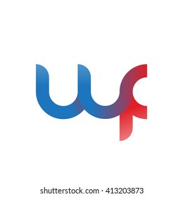initial letter wf linked round lowercase logo blue red