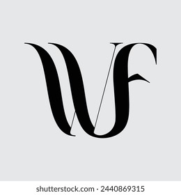 Initial letter of wf Logo Design Modern Creative Style