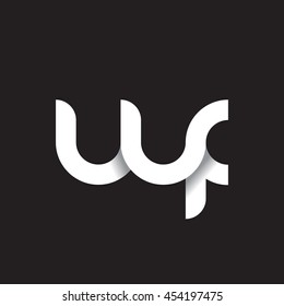 initial letter wf modern linked circle round lowercase logo white black