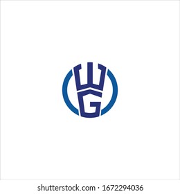 Plantilla de diseño vectorial de logotipo wg o gw de letra inicial