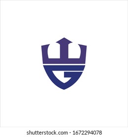 Plantilla de diseño vectorial de logotipo wg o gw de letra inicial