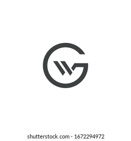 Initial letter wg or gw logo vector design templates
