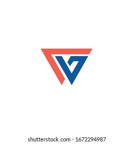 Plantillas de diseño vectorial de logotipo wg o gw de letra inicial