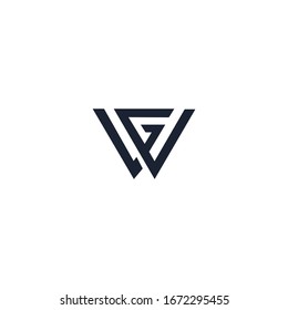 Initial letter wg or gw logo vector templates