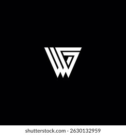 Initial Letter WG GW Logo Design with Modern Minimal Style.